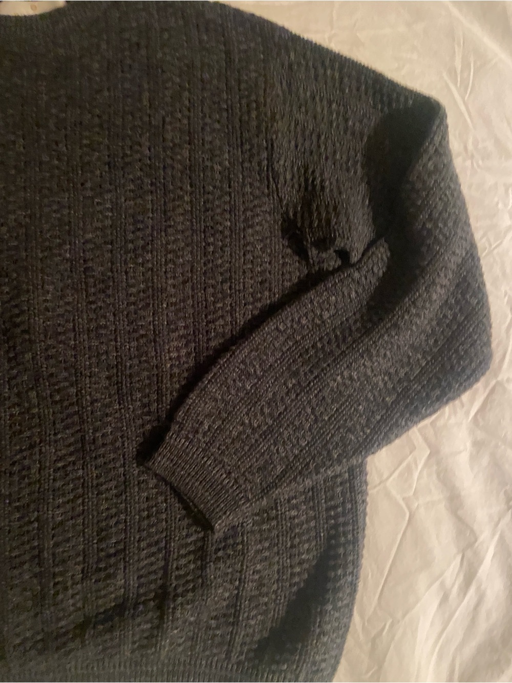 bill blass Charcoal Cable-Knit Crewneck Sweater - Picture 3 of 12